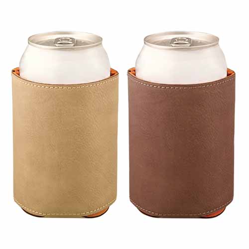 Monogram can cooler, Personalized Beverage Holder/Laser engraved, custom  beer holder, beverage insulator, leather beer holder