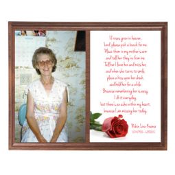 Memorial Rose Poem Photo Plaque