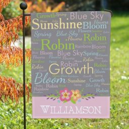 Spring Words Garden Flag