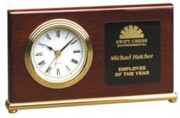 Rosewood Piano Finish Horizontal Desk Clock