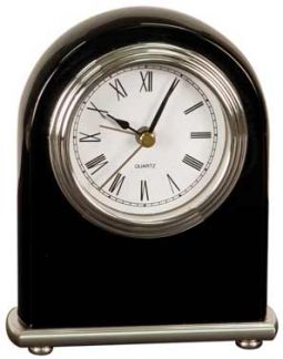 Black Piano Finish Arch Desk Clock