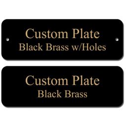 3x1 Rounded Black & Brass Plate