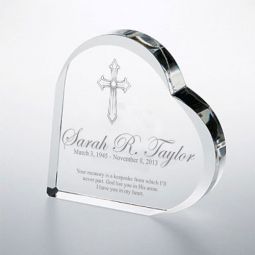 Memorial Cross Crystal Heart