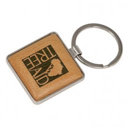 Square Bamboo Key Chain